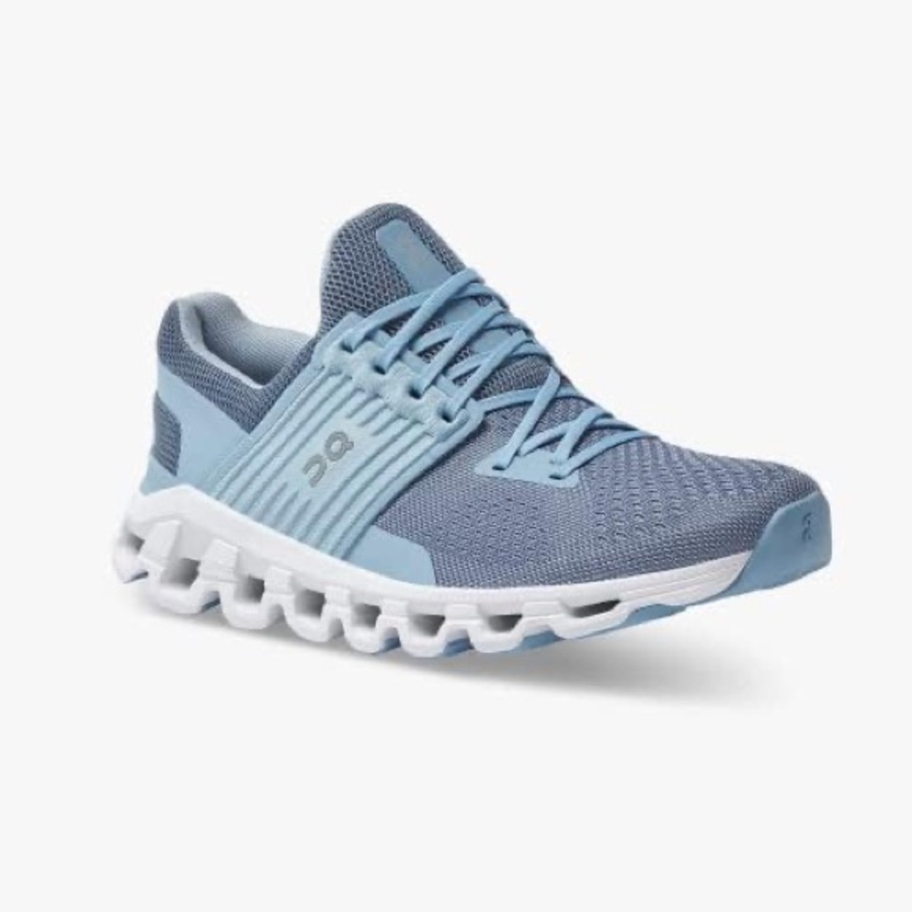 On Running Blue and White Sneakers with Cushioned Sole- NEW with box